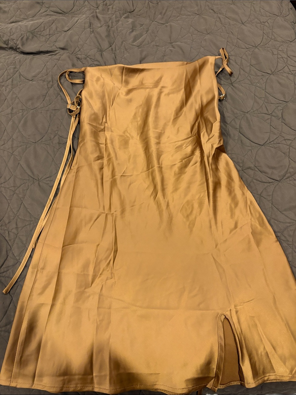 Satin Slip Dress in brown